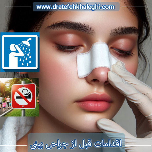 اقدامات قبل از جراحی بینی - https://dratefehkhaleghi.com/